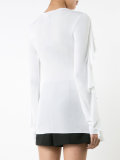 long ruffle sleeve top