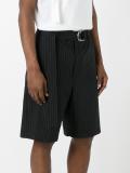 striped pattern tailored shorts
