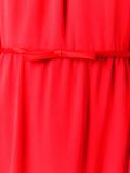 gathered neck belted dress