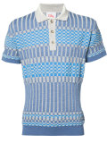 panelled knit polo shirt