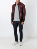 zipped leather jacket