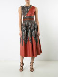 panelled zipped midi dress