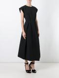 crepe round neck dress