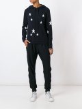 星星嵌花连帽毛衣