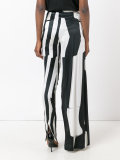 asymmetric printed trousers