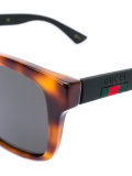 Web trim rectangular sunglasses
