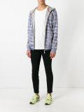 striped zipped hoodie