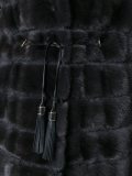 mink fur hooded puffer coat   