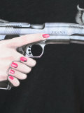 Hand Gun ripped T-shirt