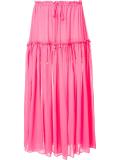pleated midi skirt