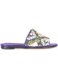 crystal embellished mules 