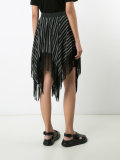asymmetric fringed skirt 