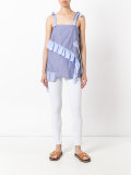 ruffled details striped blouse