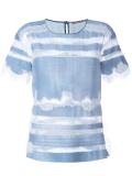 lace detailing denim T-shirt
