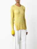 slit side ribbed jumper