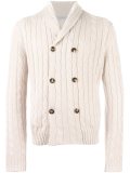 cable knit buttoned cardigan