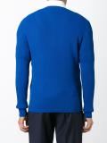 buttoned crew neck jumper