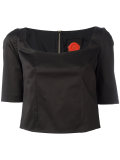 sweetheart neck cropped blouse