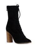 peep-toe lace-up boots