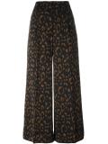 jacquard wide leg cropped trousers