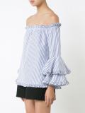 off-shoulders striped blouse