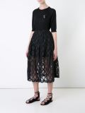 embroidered semi-sheer skirt