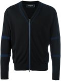 zipped stripe detail cardigan