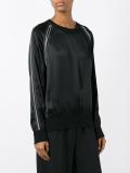 exposed seam satin sweatshirt