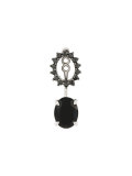 double charm stud and drop earring
