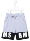 logo print track shorts
