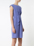 belted draped dress