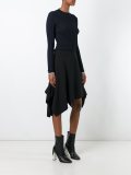 asymmetric ruffle hem skirt