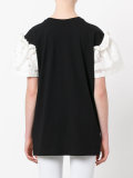 lace-panelled jersey T-shirt