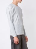 long sleeve pleated T-shirt