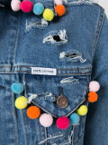 pompom denim jacket
