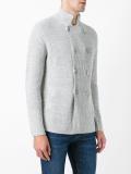 double-breasted ribbed cardigan