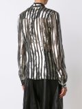 striped pussy-bow neck blouse 