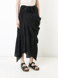 draped pocket asymmetric skirt