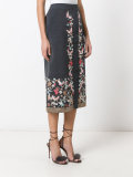 embroidered midi skirt