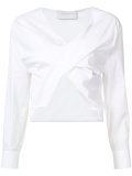 ruched cropped blouse