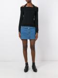 cold shoulder buckled jumper