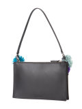 pompom strap shoulder bag
