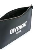 Paris logo print clutch