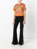 mirror embroidered flared trousers