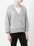 cropped marled detail sweatshirt