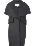 sleeveless shawl collar coat