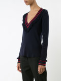 frill V-neck jumper
