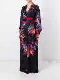 dahlia print long kimono
