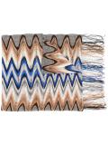 zig-zag pattern fringed scarf