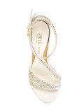 appliquéd sandals with asymmetric straps